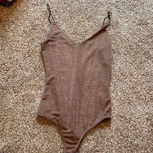 PACSUN - gold/brown v-neck bodysuit